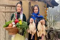 ببینید| غذای روستایی در ایران؛ پخت غذاهای سنتی با خروس و مرغ محلی