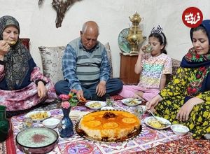 ببینید| غذای روستایی در ایران؛ پخت گردو پلو با مرغ