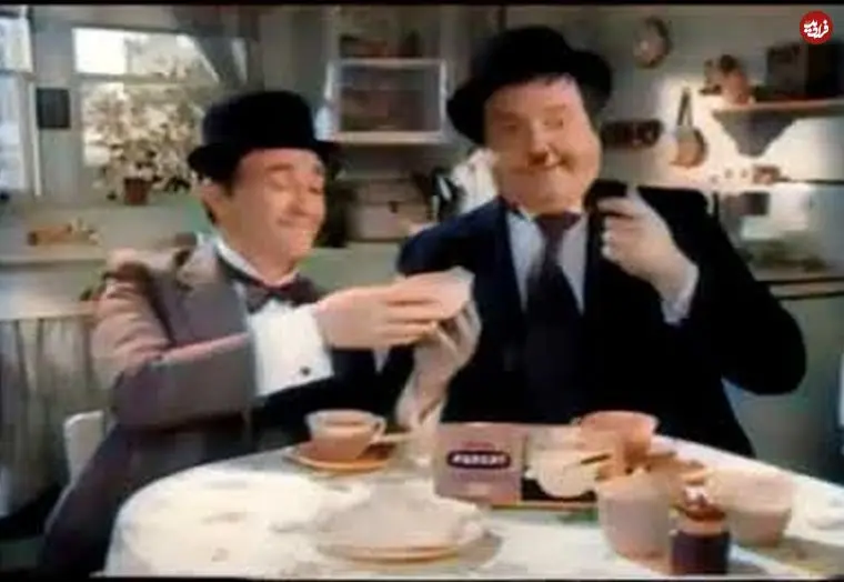 ببینید| تبلیغ کره مارگارین با حضور لورل و هاردی؛ سال 1970