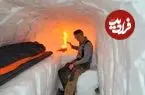 ببینید| فرآیند دیدنی ساخت یک پناهگاه زیر سه متر برف در آلاسکا