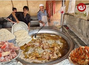 ببینید؛ غذای خیابانی در پاکستان؛ پخت 200 کیلو کابلی پلوی پرطرفدار در پیشاور