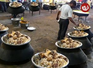 ببینید؛ غذای خیابانی در هند؛ پخت چلو گوشت و بریانی گوشت در حیدرآباد 