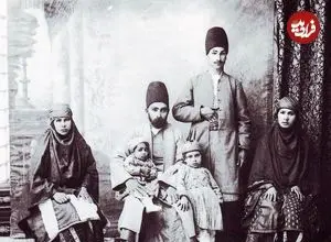 عکس| سفر در زمان؛ تصویری رنگی‌شده از یک خانواده در اواخر دوره قاجار