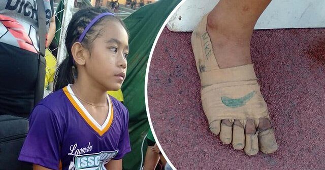 (عکس) دختر فیلیپینی که با کفشهای نقاشی شده برنده ۳ مدال طلا شد