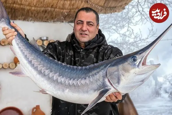 ببینید| غذای روستایی در آذربایجان؛ تهیه دونر کباب با ماهی خاویاری روی آتش در طبیعت