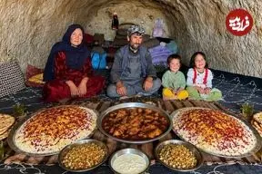 ببینید| غذای روستایی در افغانستان؛ تهیه زرشک پلو با مرغ در غار