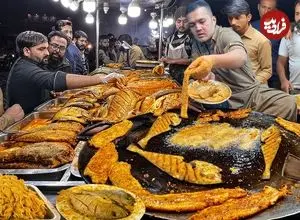 ببینید؛ غذای خیابانی در پاکستان؛ ماهی سوخاری و سرخ شده محبوب در کراچی