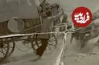 عکس| سفر زمان؛ «هل دادن یک کالسکه در سربالایی» در دوران قاجار