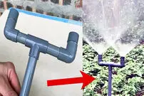 (ویدئو) روش ساخت یک دستگاه  خلاقانه آب پاش برای باغچه با لوله پی وی سی 