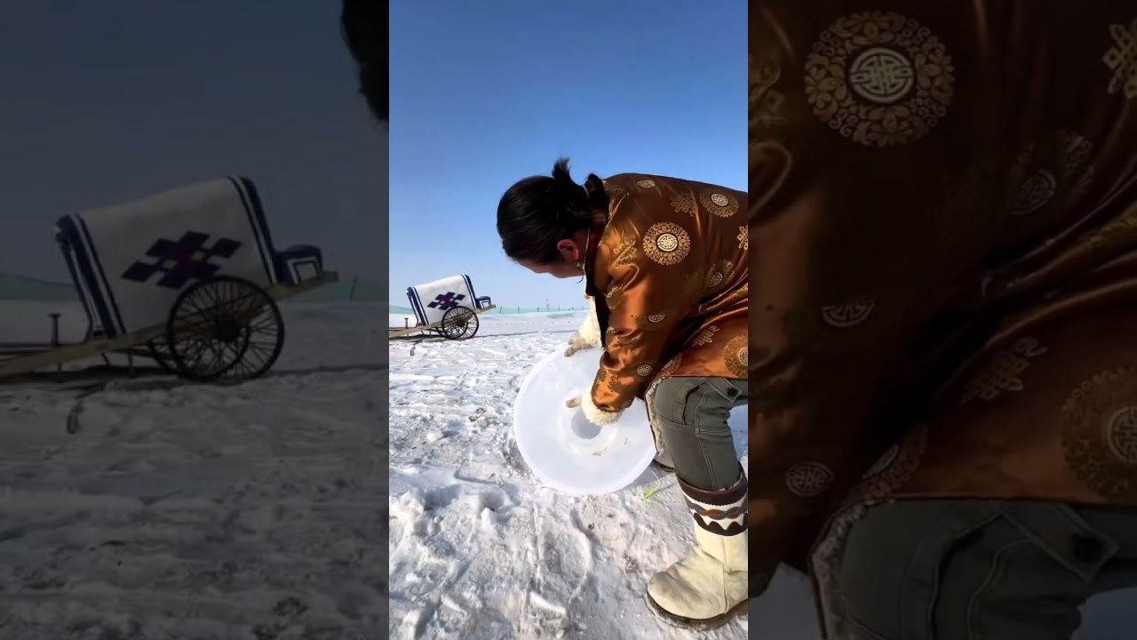 (ویدئو) ببینید ساکنان قطب شمال چگونه با یخ، یخچال درست می کنند