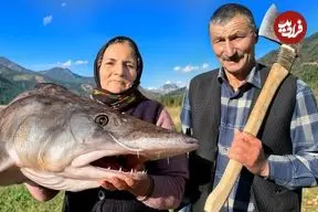 ببینید| غذای روستایی در آذربایجان؛ پخت سوپ با تاس ماهی خاویاری