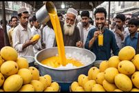 ببییند؛ غذای خیابانی در پاکستان؛ تهیه آب انبه و میلک شیک انبه در کراچی