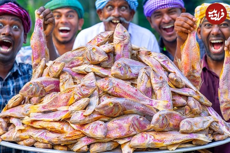 ببینید؛ غذای روستایی در هند؛ پخت خورشت تند با ماهی توسط پدر و پسران مشهور هندی
