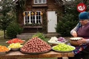 ببینید| غذای روستایی در آذربایجان؛ تهیه کوفته قلقلی در طبیعت