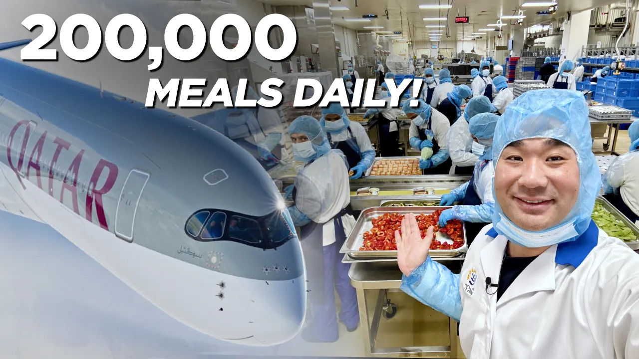 (ویدئو) چگونه در خطوط هواپیمایی قطر روزانه 200هزار پرس غذا تهیه و طبخ می شود؟