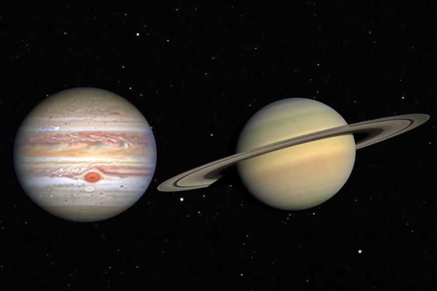 (ویدیو) اگر سیاره های زحل و مشتری با هم برخورد کنند چه می شود؟