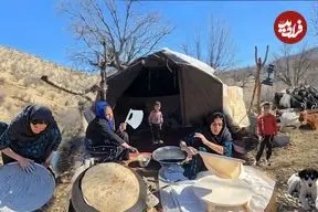 ببینید| غذای روستایی در ایران؛ پخت نان لواش سنتی روی آتش در کوه های زاگرس