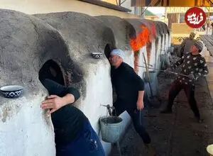 ببینید| غذای خیابانی در ازبکستان؛ پخت صدها نان سنتی در 8 تنور در فرغانه