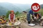 ببینید| غذای روستایی در ایران؛ کباب کردن ران بره در بشکه و پخت نان