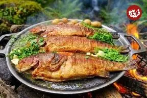 ببینید| غذای روستایی در انگلیس؛ صید و کباب کردن ماهی قزل آلای رنگین کمان در طبیعت