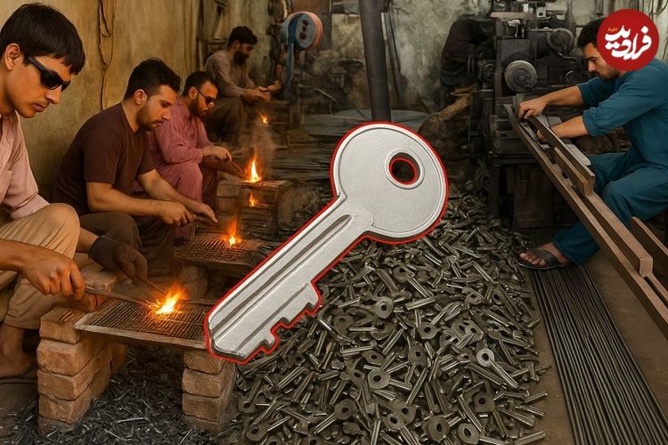 ببینید| مراحل تماشایی تولید انبوه کلید در کارگاهی در پاکستان