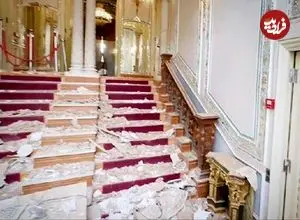 تصاویر خسارت حمله هوایی به کاخ سعد آباد؛ کاخ سبز آسیب سازه‌ای دید