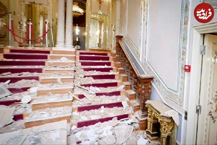 تصاویر خسارت حمله هوایی به کاخ سعد آباد؛ کاخ سبز آسیب سازه‌ای دید