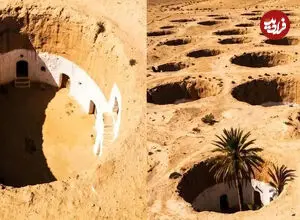 ببینید| خانه‌های زیرزمینی بربرها در دل بیابان