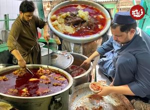 ببینید| غذای خیابانی در پاکستان؛ طبخ 400 کیلو کله پاچه در پیشاور