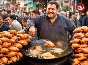 ببینید؛ غذای خیابانی در پاکستان؛ تهیه 500 کیلو پاکورای مرغ در پیشاور