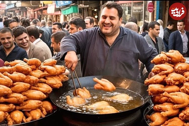 ببینید؛ غذای خیابانی در پاکستان؛ تهیه 500 کیلو پاکورای مرغ در پیشاور