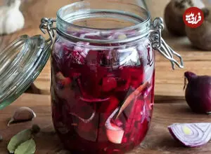 طرز تهیه ترشی پیاز و لبو؛ ترشی رنگی پاییزی
