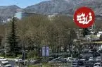 عکس| سفر به تهران قدیم؛ نمایی از سرپل تجریش در یک روز برفی؛ سال 1363