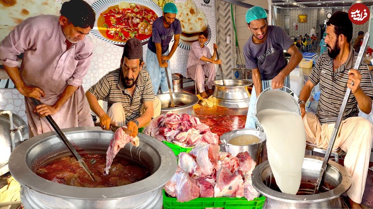 ببینید؛ غذای خیابانی در پاکستان؛ پخت نهاری (آبگوشت) در لاهور