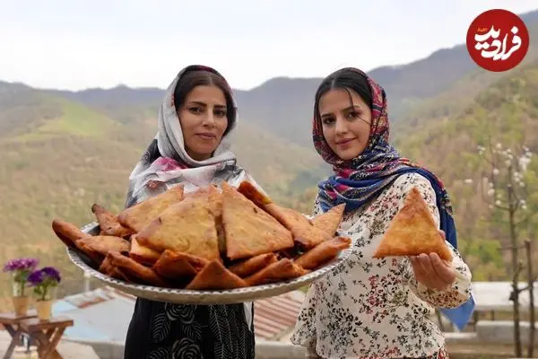 ببینید| غذای روستایی در ایران؛ پخت سمبوسه سنتی در روستایی کوهستانی