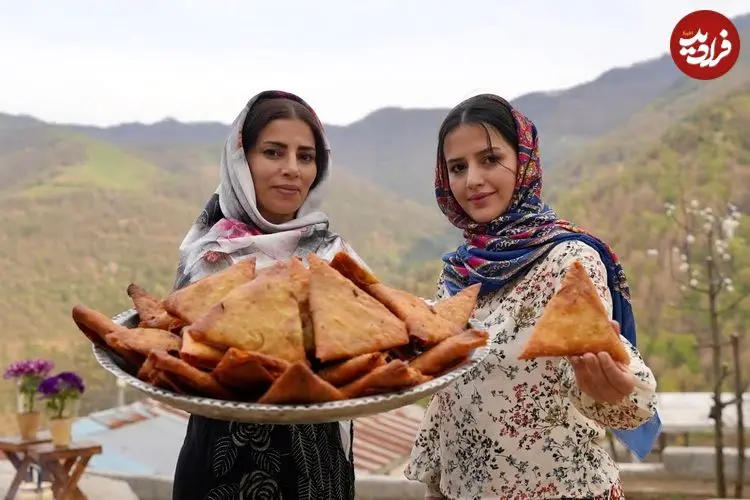 ببینید| غذای روستایی در ایران؛ پخت سمبوسه سنتی در روستایی کوهستانی