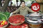 ببینید؛ غذای روستایی در چین؛ پخت غذا با ماهی سر‌ماری و فلفل تند 