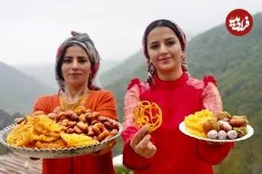 ببینید| غذای روستایی در ایران؛ پخت زولبیا و بامیه برای افطار