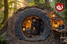 ببینید| ساخت پناهگاه مخفی داخل لاستیک قدیمی تراکتور و در دل جنگل های آلمان