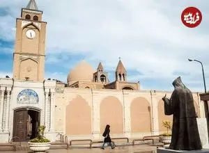 عکس| سفر به ایران قدیم؛ منظرۀ «کلیسای وانک در جلفای اصفهان» در دوران قاجار