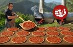 ببینید| غذای روستایی در آذربایجان؛ ساخت یک تنور با بشکه و پخت پیتزا در آن