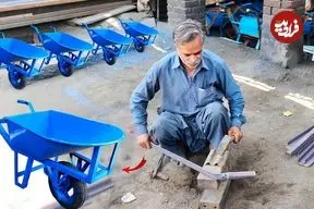 ببینید| مراحل ساخت فرغون با استفاده از بشکه فلزی قدیمی به روش استاد پاکستانی