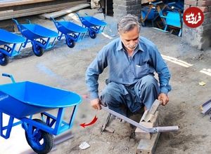 ببینید| مراحل ساخت فرغون با استفاده از بشکه فلزی قدیمی به روش استاد پاکستانی