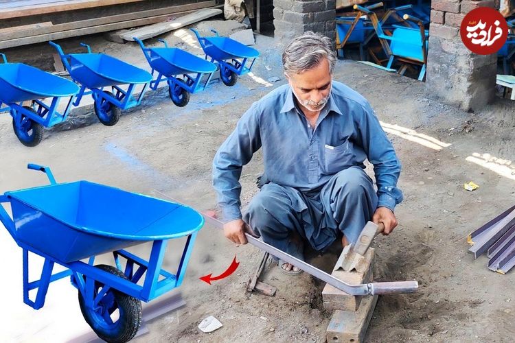 ببینید| مراحل ساخت فرغون با استفاده از بشکه فلزی قدیمی به روش استاد پاکستانی