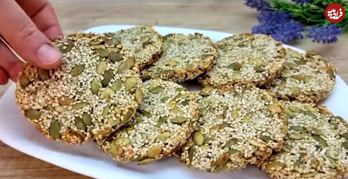 ( ویدیو) ساده ترین روش پخت شیرینی کنجدی بدون شکر و آرد
