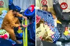 ببینید؛ روش عجیب یک راننده پاکستانی برای جلوگیری از سرقت کامیون در زمان استراحتش