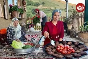 ببینید| غذای روستایی در ایران؛ پخت کتلت سنتی در روستایی کوهستانی