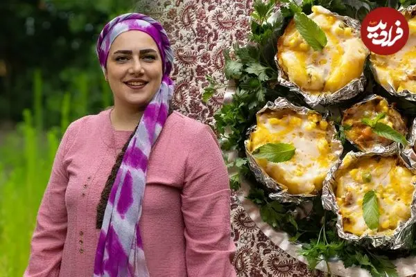 ببینید| غذای روستایی در ایران؛ سیب زمینی پخته با سس قارچ و سوسیس در جنگل