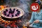 ببینید| غذای روستایی در ایران؛ پخت کیک با شاه توت های تازه در روستا
