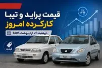 قیمت پراید و تیبا کارکرده امروز دوشنبه 28 اردیبهشت 1405